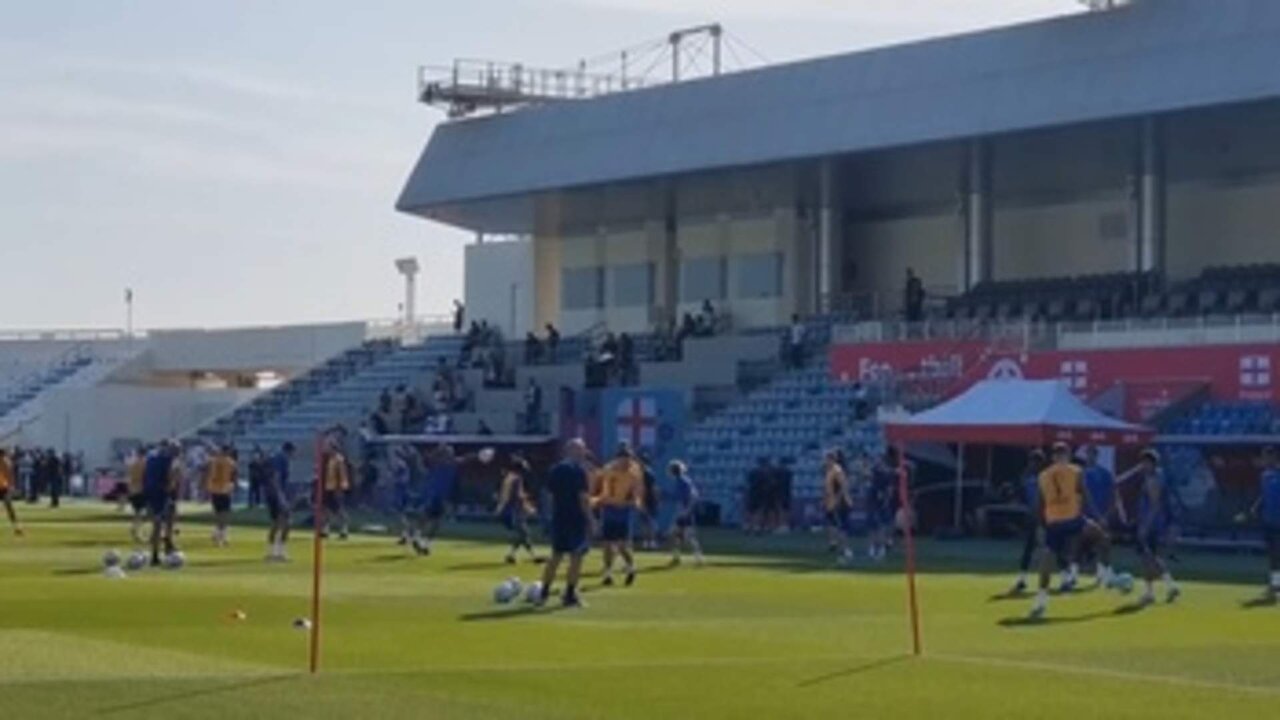 (Imagen: Friedemann Vogel) Los ingleses Harry Kane y Harry Maguire se entrenaron este jueves con normalidad, de cara al segundo duelo de la fase de grupos contra Estados Unidos.