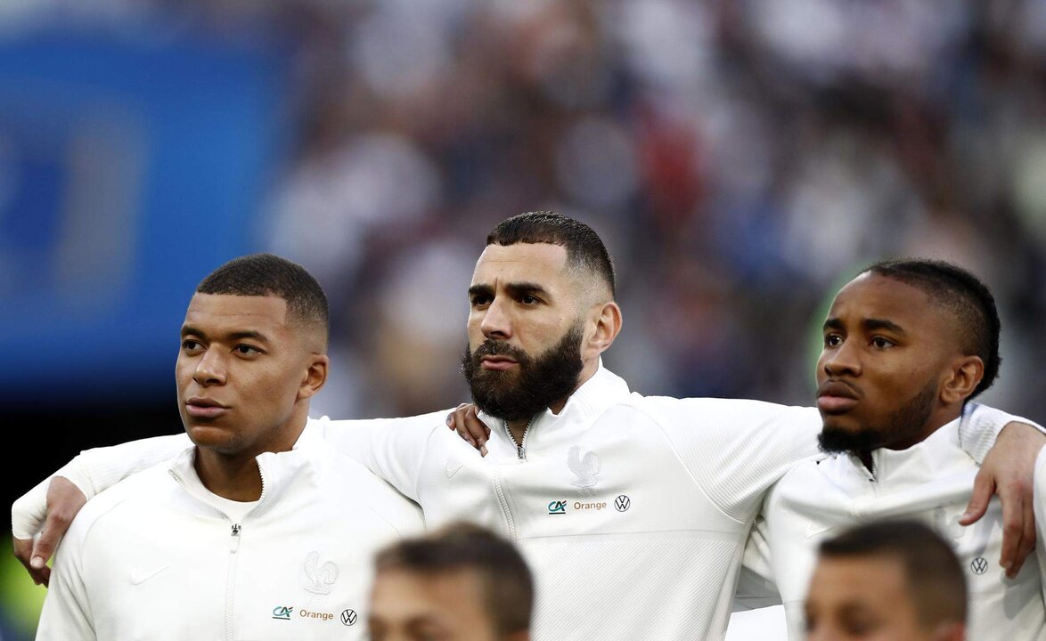 Kylian Mbappe, Karim, Benzema and Christopher Nkunku en una foto de archivo de Mohammed Badra. EFE/EPA